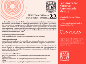 Cartel Convocatoria Revista Mexicana de Opinión Pública 22 RMOP