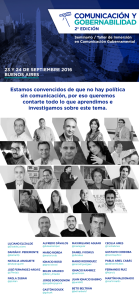 Cartel Seminario Taller Comunicación y Gobernabilidad, Buenos Aires 2016